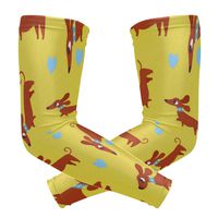 Fashion Sports Arm Supports Dachshund Dogs and Hearts Basketball Shooter Sleeves Sunscreen Cuff Stretched Fabric for Football, Volleyball, Baseball Protection, Youth & Adult Sizes(1 Pair)