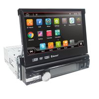Android 9.0 Audio Single 1 Din Touchscreen Bluetooth DVD/CD/MP3/USB/SD AM/FM Car Stereo 7 Inch Digital LCD Monitor Detachable Front Panel, Wireless Remote, Multi-Color