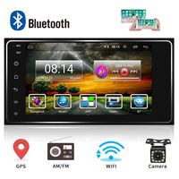 Podofo Double Din Android Car Navigation Stereo with Bluetooth for Toyota - 7" LCD Touchscreen Car MP3 Player Auto-Radio WiFi GPS Head-Unit BT Audio with Backup Camera