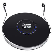 Rechargeable Portable CD Player, Small CD Player for Car, Compact Personal CD Player with LED Backlit Display, 12 Hours Playing Time, Anti-Skip, Shockproof and 3.5mm AUX Cable