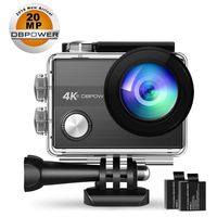4K Action Camera by DBPOWER N5S 20MP WiFi Ultra HD EIS Sports Cam 170 Degree Adjustable Wide-Angle Lens 30m Underwater Camcorder Including 2 Rechargeable Batteries and Mounting Accessories Kit