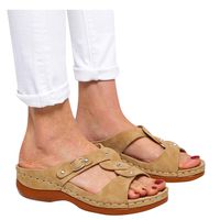 Trolimons Women's Bohemian Slippers Clip Toe Elastic Cross Strap Flat Bottom Flip Flops Vintage Shining Beach