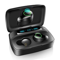 Wireless Earbuds,QI-EU Bluetooth 5.0 Earbuds with 3000mAh Charging Case LED Battery Display 150H Playtime in-Ear Bluetooth Headset IPX7 Waterproof True Wireless Headphones (Black)