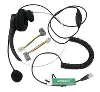 SUNDELY Call Service Headset with Adjustable Boom Volume Control Mic 4-pin RJ9 Modular Connector for Telephone/IP Phone Nortel Networks (Northern Telecom) Packet 8 Panasonic Polycom Safecom ShoreTel