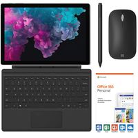 Microsoft Surface Pro 6 2 in 1 PC Tablet 12.3" (2736x1824) Touchscreen, i5-8250U, 8GB RAM, 256GB SSD w/Type Cover, Surface Pen, Mouse, Office 365, Backlit, Webcam, Fanless, Win 10 - Black