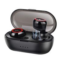Wireless Earphones Earbuds, Headphones Headset with Mic IPX5 Waterproof Charging Case (Red)