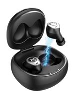 Wireless Earbuds, Mpow T3 Wireless Earbuds Bluetooth, TWS Earbuds CVC8.0, with Wireless Charging Case/Box 25 Hours, Waterproof IPX7, Built-in Mic, Black