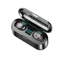 Wireless Earphone Bluetooth V5.0 F9 TWS Wireless Bluetooth Headphone LED Display with Power Bank Headset with Microphone