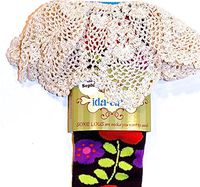 Ida-Clair Soxie Lous Knee High Fancy Merrimekko Boot Sock w/5" Ecru Lace Trim