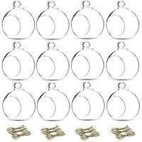 12 Pcs 3.15"/ 8cm Hanging Glass Tealight Holder Globe Plant Terrariums Glass Orbs Air Plants Tea Light Candle Holders Home Decor Indoor Outdoor Garden DIY Gifts (Without 2 Holes, 9 Pcs + 3 Pcs)