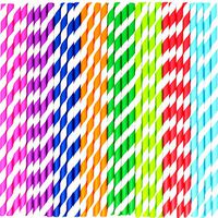 Mastersip Colored Paper Straws - 7.75" Standard Drinking Straws Paper
