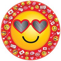 Amscan 7 in. Valentine's Day Emoji Paper Plate