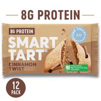 Smart Tart Protein Toaster Pastries | 8g Protein Breakfast Snack | Low Net Carb Low Sugar Baked Pastry | All Natural No Artificial Flavors | 12 Count Box (Cinnamon Twist)