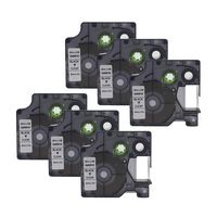 WonderTec 6 Pack Compatible for Dymo Standard Labeling Tape D1 40910 S0720670 Label Tape for LabelManager LM 160 210D 500TS 280 360D Label Maker, 3/8 Inch (9mm) Length x 23 Feet (7m), Black on Clear