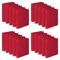 ACCO AccoHide 1 Inch Round Ring Binders, 8.5" x 11", Semi-Rigid Cover, Executive Red, 1 Case, 20 Binders/Case (A7039719CS)