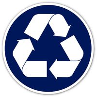 Blue Recycle Sign Vinyl Decal Bumper Sticker