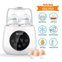 Baby Bottle Warmer Steam Sterilizer, EIVOTOR 6 in 1 Double Bottle Baby Bottle Warmer, LED Display & Baby Food Rapid Heater Warm Milk Formula Heat Food Defrost, BPA Free
