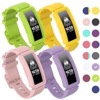 GVFM Compatible with Fitbit Ace 2 Bands for Kids 6+, Soft Silicone Bracelet Accessories Sport Strap Boys Girls Wristbands Compatible for Fitbit Ace 2 (4-Lime, Yellow, Light Pink, Lavender)