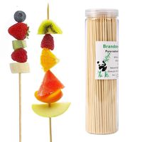 Brandonsuper Bamboo Skewers 12 Inch (200 Pcs) Natural BBQ for Shish Kabob, Grill, Appetizer, Fruit, Corn, Chocolate Fountain