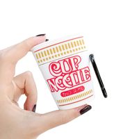 ICI-Rencontrer Creative 3D Instant Noodles Cup Design Airpods Case Cute Leisure Food Airpods Accessories Soft Silicone Protective Bluetooth Wireless Earphone Charging Case Noodles