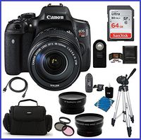 Canon EOS Rebel T6i DSLR Camera with EF-S 18-135mm f/3.5-5.6 IS STM Lens (USA) + 64GB SDXC Class 10 Memory Card + 59" Tripod + Telephoto & Wide Angle Lenses ......