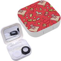 Portable Contact Lens Case Box Travel Kit Mirror + Bottle + Tweezers Container Holder [ Baby ]