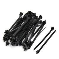 uxcell 30pcs 9mm x 140mm Adjustable Nylon Push Mount Cable Ties Zip Wire Fasten Black