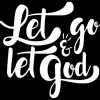 ANGDEST Christian Let Go Let God (White) (Set of 2) Premium Waterproof Vinyl Decal Stickers for Laptop Phone Accessory Helmet Car Window Bumper Mug Tuber Cup Door Wall Decoration
