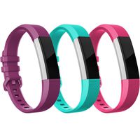 RedTaro Bands Compatible with Fitbit Alta HR/Alta-Pack of 3(Purple,Teal,Hot Pink) Large,Adjustable Replacement Accessory Bands/Straps for Fitbit Alta HR/Alta for Women/Men(no Fitbit Fitness Tracker)