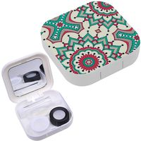 Portable Contact Lens Case Box Travel Kit Mirror + Bottle + Tweezers Container Holder [ Ornamental ]
