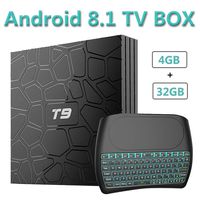 EVANPO Android 8.1 TV Box, 4GB RAM 32GB ROM Quad Core 64 Bits Processor 3D/4K/H.265 Dual WiFi Smart TV Box Media Player with Wireless Mini Keyboard (Backlit)
