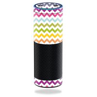 MightySkins Skin Compatible with Amazon Echo - Rainbow Chevron | Protective, Durable, and Unique Vinyl Decal wrap Cover | Easy to Apply, Remove, and Change Styles | Made in The USA
