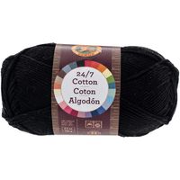 Lion Brand Yarn 761-153 24-7 Cotton Yarn, Black