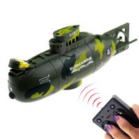 Tipmant Mini RC Submarine Remote Control Boat Ship Military Model Electronic Water Toy Waterproof Diving for Swimming Pool, Fish Tank Kids Gift (Green)