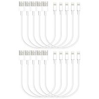 CableCord Short USB Lightning Charging Cable/Data Sync USB Compatible for iPhoneX Case/8/8 Plus/7/7 Plus/6/6s Plus,iPad Mini- White, 8-inch, 10-Pack