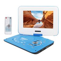 Smyidel 9.8" Portable DVD Player Supports SD Card/USB Port/CD/DVD, Rede Controller,2 Hour Rechargeable Battery, 9" Eye-Protective Screen, Support AV-in/Out,Region Free (Blue)