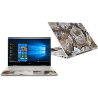 MightySkins Skin Compatible with HP Envy x360 Convertible 15" (2018) - Brown Marble | Protective, Durable, and Unique Vinyl Decal wrap Cover | Easy to Apply, Remove | Made in The USA