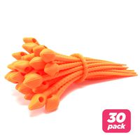 Reusable Silicone Cable Twist Ties Organizer Perfect for Cord Management, Electronics Wire Strips, Kitchen, Garden Rubber Wraps and Gear Zip Tie Straps (7 inches, Non-Velcro) 30-pack - Orange