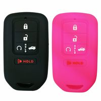 Coolbestda 2Pcs Silicone 4+1 Buttons Smart Key Fob Cover Case Full Protector Remote Keyless Entry Jacket for 2018 2017 2016 2015 Honda Accord Civic CR-V CRV Pilot EX EX-L Touring Premium