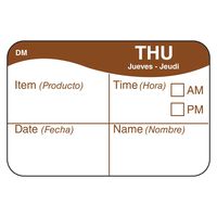 DayMark Day of The Week 1" x 1.5"  Dissolvable Label, Thursday (250 per Roll)