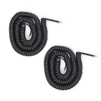 Telephone Handset Cord Detangler Cable Pure-Copper Coiled 1.56 to 13 Feet Uncoiled Landline Phone Spiral Curly Cable Extension Modular Wire Lead Standard RJ9 4p4c Plug (Black-2pcs)