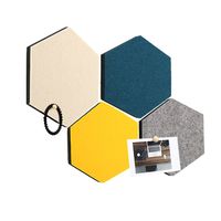 thehaki Sandwich Felt Board Hexagon Type Memo Board (Spring 4pcs Set)