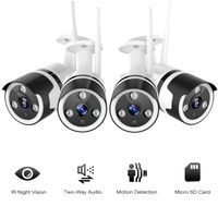Outdoor Security Camera - 1080P Outdoor Cameras Wireless, FHD Night Vision, Motion Detection, IP66 Waterproof, Two-Way Audio, Work with Alexa, Cloud Storage, 128G SD Card Support (4 Pack)