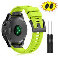ZEROFIRE Bands for Garmin Fenix 5 and Fenix 5 Plus Watch Strap Replacement Silicone Band Compatible with Forerunner 935, 945, Approach S60, Quatix 5 Smartwatch, Including Anti-dust Plug - Lime Green