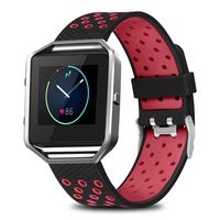 Jobese Compatible with Fitbit Blaze Bands, Two-Tone Soft Breathable Bands with Silver Metal Frame Compatible with Fitbit Blaze Silicone Accessories Wristbands