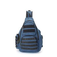 AOPUOP Canvas Sling Chest Bag Single Shoulder 14 inch Laptop Backpack for Men and Women(Royal blue)