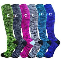 Compression Socks for Women & Men 20-30mmHg Best Knee High Stockings for Running Nurses Hiking Cycling Recovery