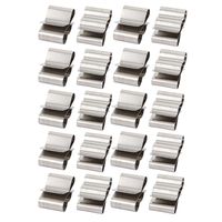 uxcell 20Pcs Solar Mounting Stainless Steel Cable Clamp Clip Fit for 2 x 5mm Dia Cable