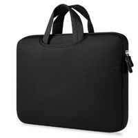 15-15.4 Inch Notebook Sleeve Handbag, elecfan Men's Business Briefcase Laptop Carrying Case Foam Cover Zipper Computer Bag for Apple MacBook Pro/Air Samsung Tab Lenovo ASUS Dell Toshiba - Black