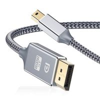 Mini DisplayPort to DisplayPort Cable, Capshi [4K@60Hz] Thunderbolt to DisplayPort Cable Gold-Plated, 6.6Ft Ultra High Speed Mini DP to DP Cable Compatible MacBook Air/Pro, Surface Pro/Dock - Grey